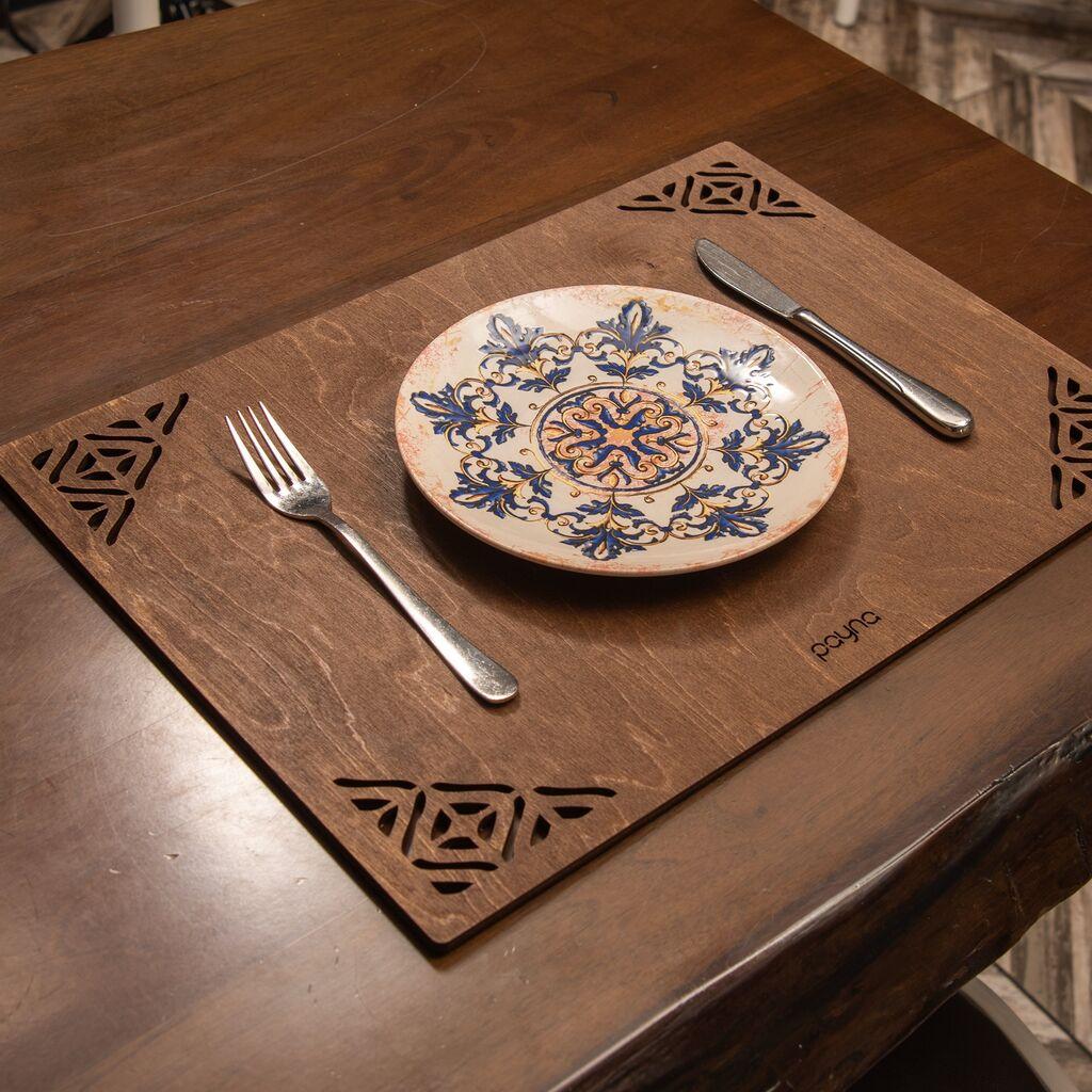 Hermia Corpat set podmetača, drveni, 4 dijela, smeđi