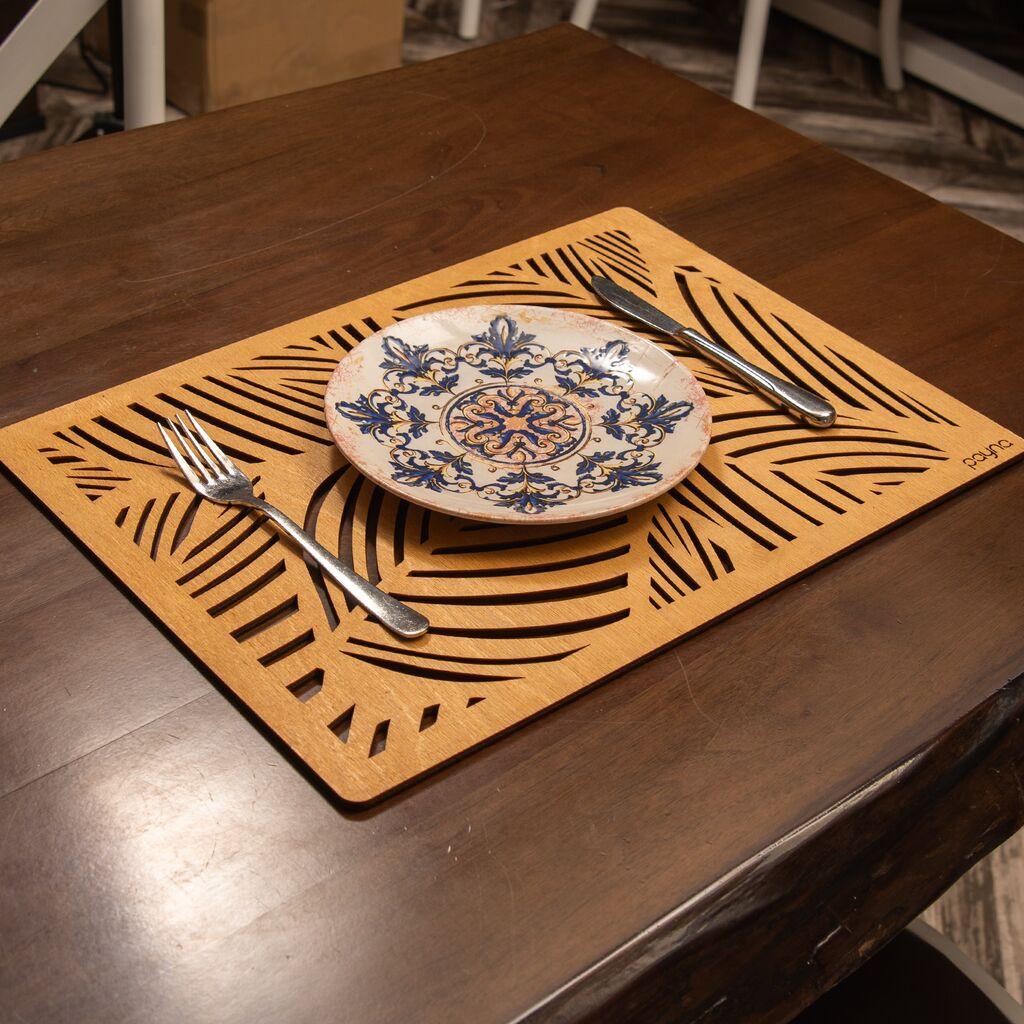 Hermia Set podmetača za sto Plane, 33x45cm, Drveni, 6 komada, Oker