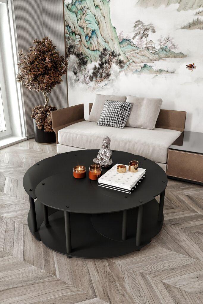 Hanah Home Set stolova za dnevni boravak Yin Yang 4 70, crni