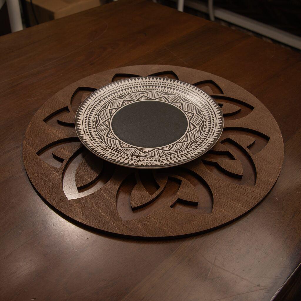 Hermia Lugh set podmetača, 36x36cm, drveni, 6 dijelova, smeđi