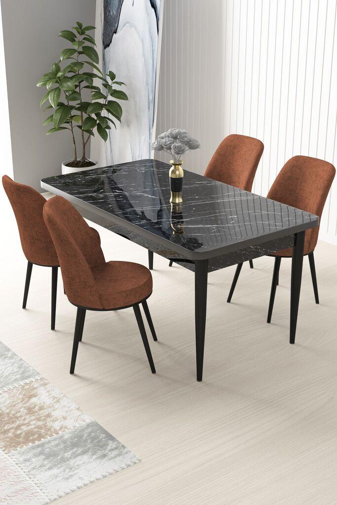 Hanah Home Set Trpezarijski sto i 4 stolice Nile, Terakota