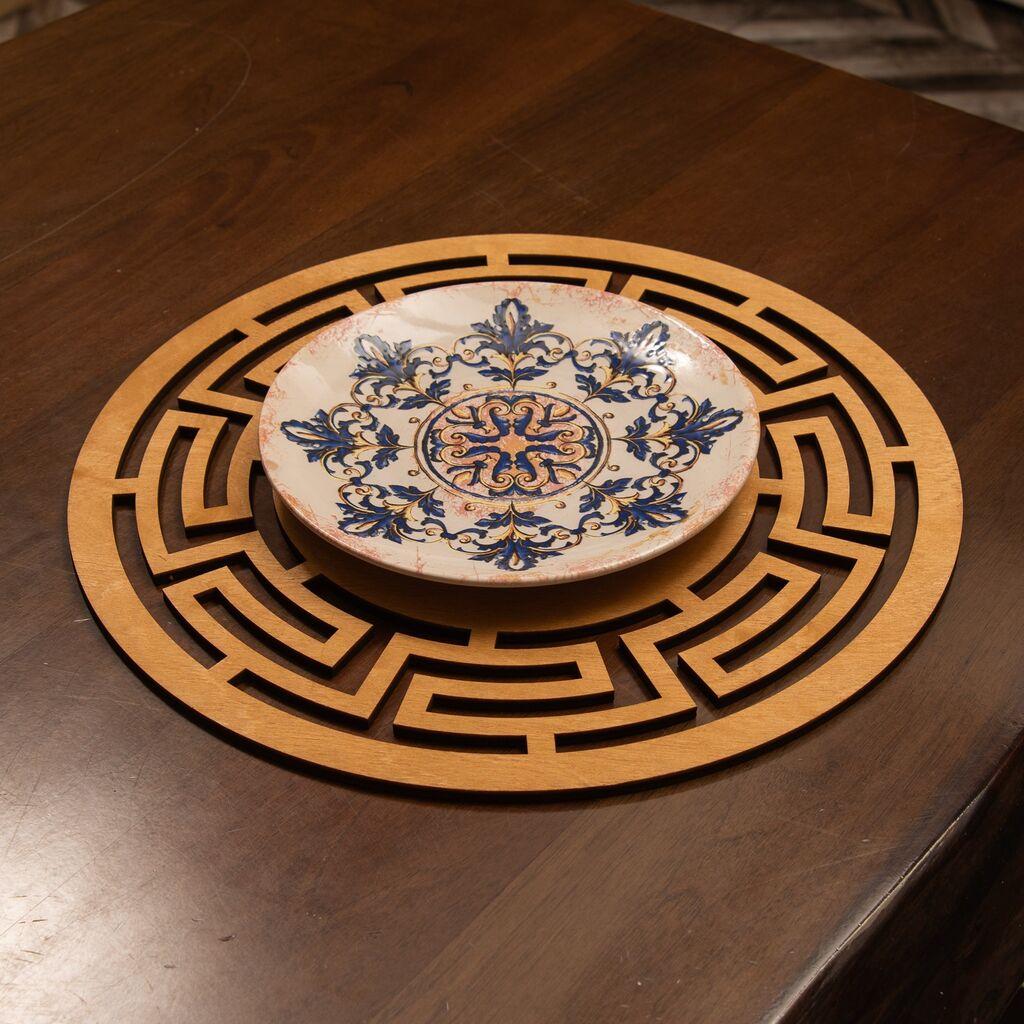 Hermia Labyrinth set podmetača, 36x36cm, drveni, 6 dijelova, oker