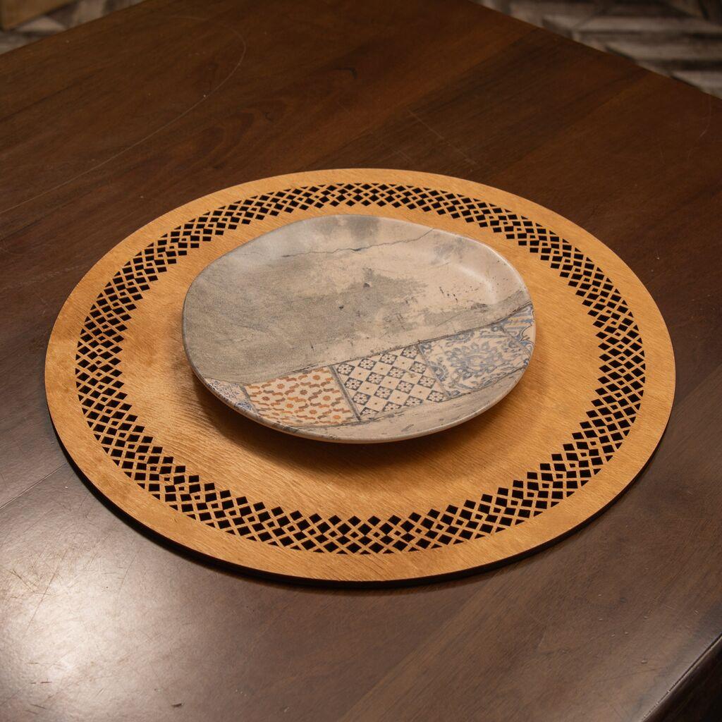 Set podmetača za sto Hermia Seljuk, 36x36cm, Drveni, 6 dijelova, Oker