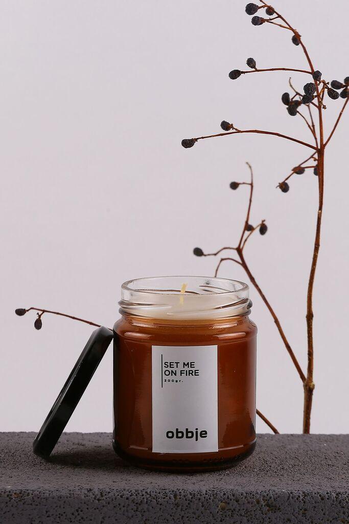 Aberto Design Set me on Fire mirisna svijeća, smeđa