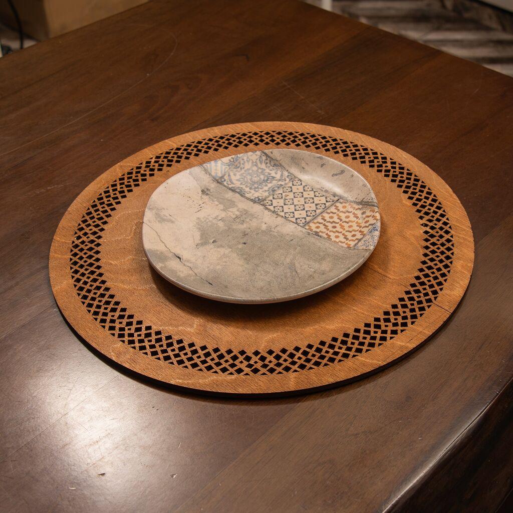 Set podmetača za sto Hermia Seljuk, 36x36cm, Drveni, 6 dijelova, Smeđa