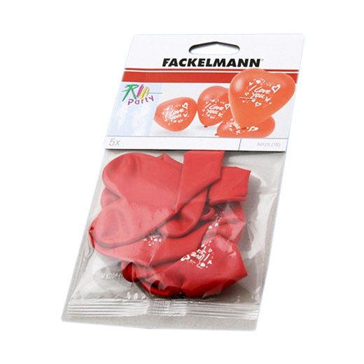 Fackelmann Set balona u obliku srca, 5 komada, Crveni