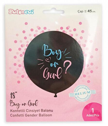 Konfeti balon Boy or Girl?, 45 cm