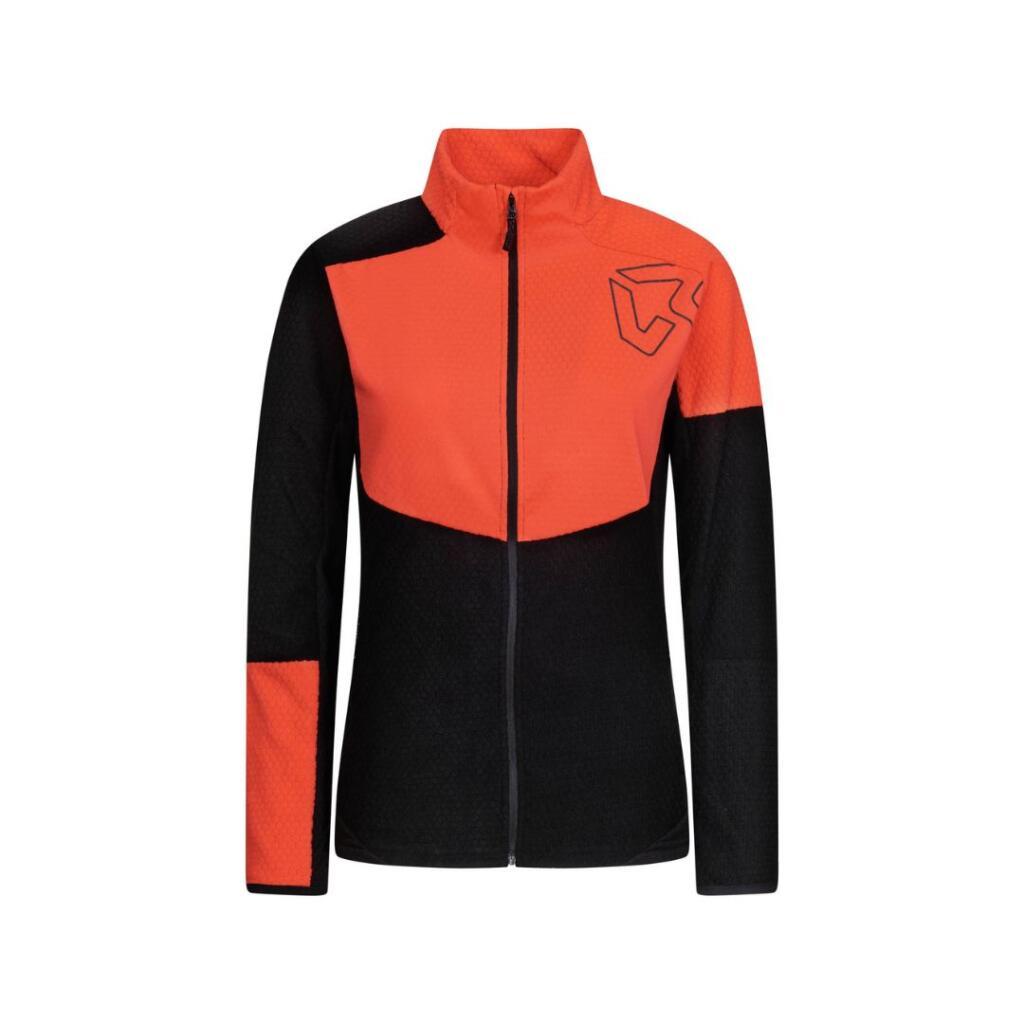 Rock experience Ženska dukserica Edna Mock Neck Fz W Flis, Crno-narandžasta