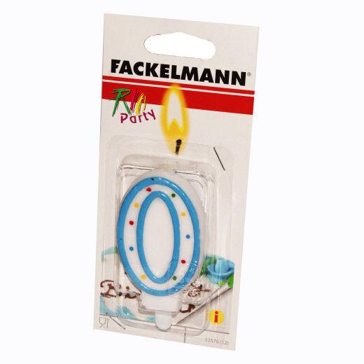 Fackelmann Rođendanska svijećica, Broj 0, Bijelo-plava