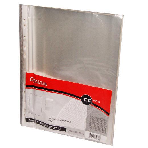 Optima Set folija za dokumente, PVC, 100 komada, Providne