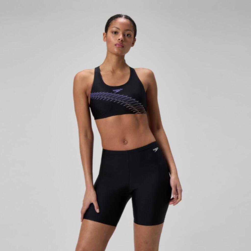 Speedo Ženske kupaće gaće Ess Sp Long Short, Crne