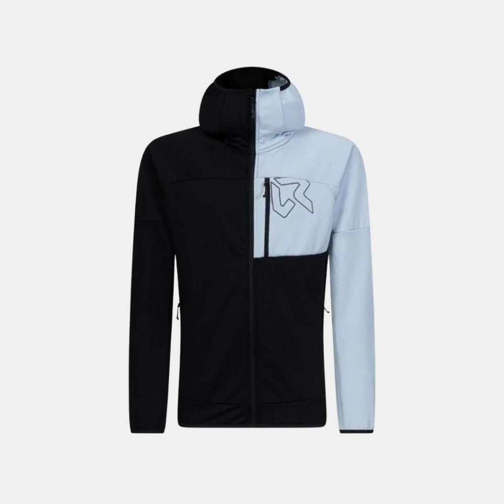 Rock Experience Muški flis Kobra Hoodie FZ, Crno-bijeli