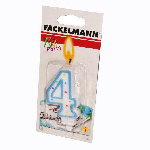 Fackelmann Rođendanska svijećica, Broj 4, Bijelo-plava