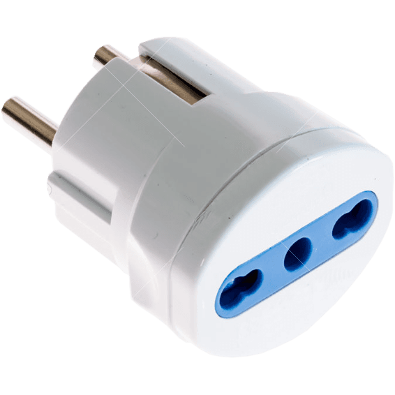 FAMATEL Strujni adapter 2P plus T shuko/2P plus T Italian, 2P plus T 16A Euro/Italian, Bijeli