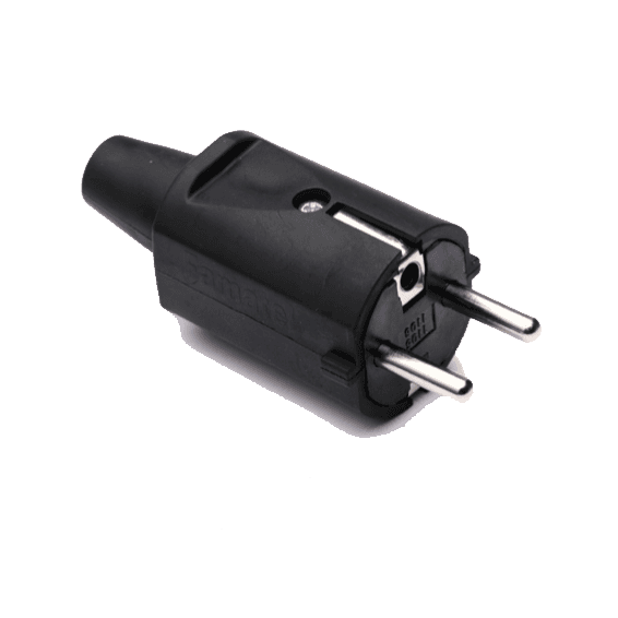 FAMATEL Gumirani Strujni utikač 1106, Crni