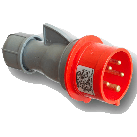 FAMATEL Utikač 13301, 16A/380/415, 5 Polni, Crveni