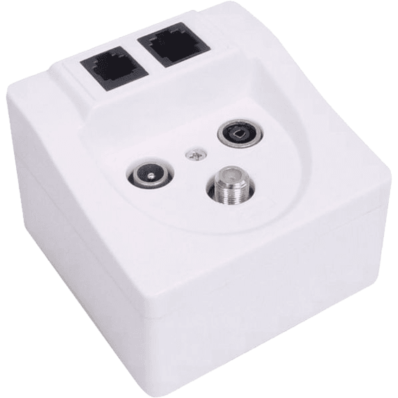 TRANSMEDIA Utičnica TV/SAT/FM/1xLAN/1xTel, Bijela