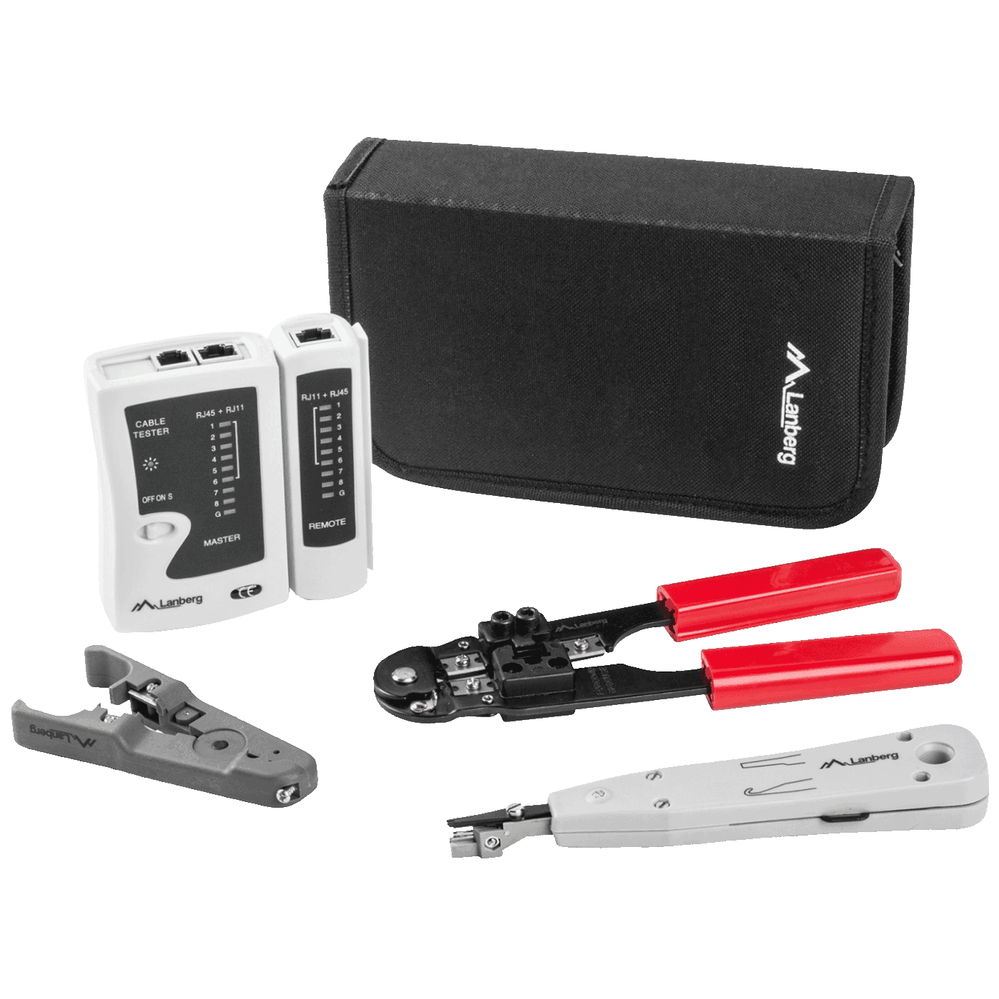 LANBERG Alat za motažu LAN i telefonskih konektora set NT-0301, Crni
