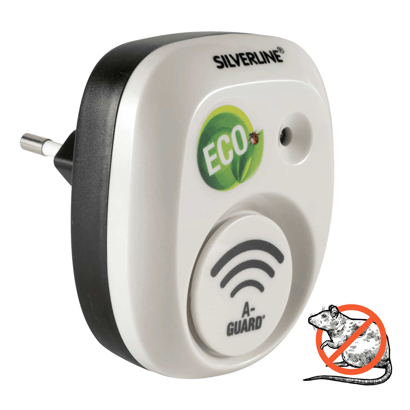 SILVERLINE Ultrazvučni rastjerivač miševa i pacova, 50 metara kvadratnih, Bijeli