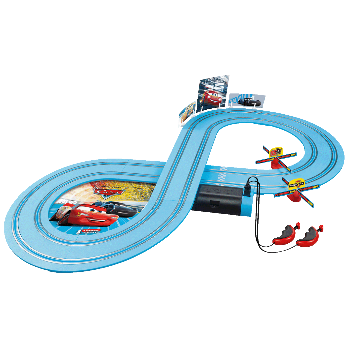 CARRERA Dječija trkačka staza Disney Pixar Cars Power Duel, Svijetloplava