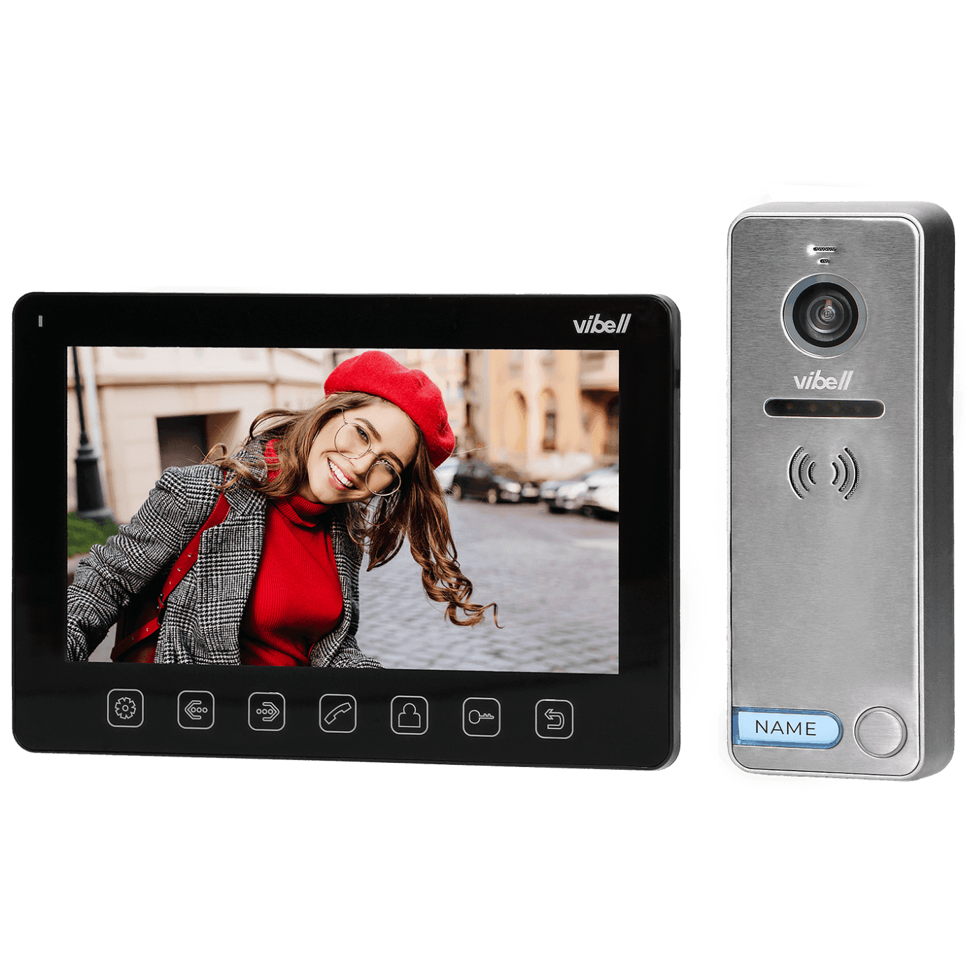 VIBELL Video interfon 7" LCD Noveo set, Crni