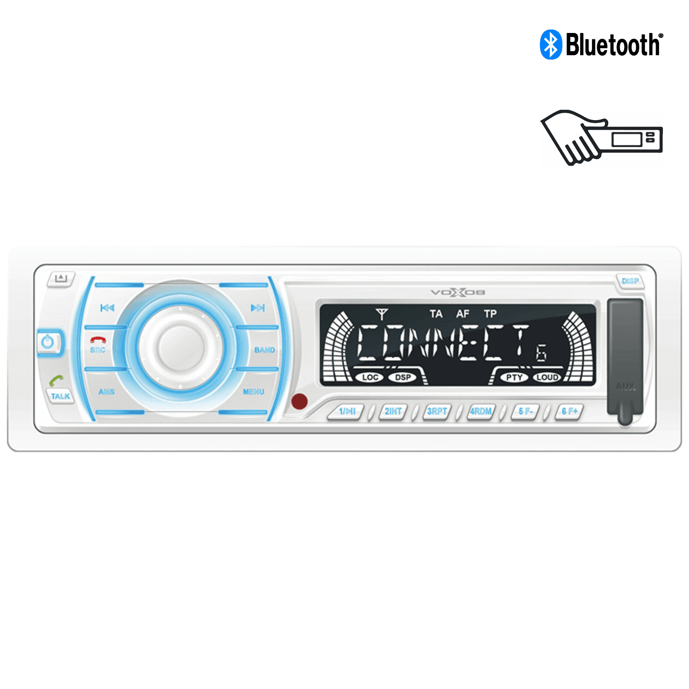 SAL Bluetooth Auto radio M6600, 4x45W, FM RDS/USB/AUX, Bijeli