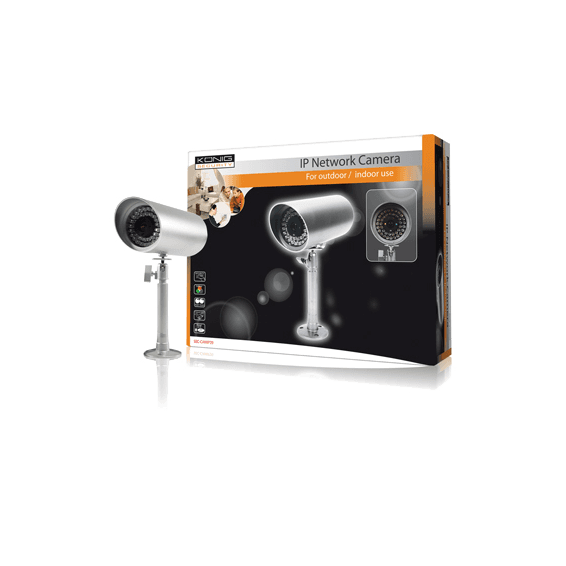 KONIG IP Unutrašnja Sigurnosna Kamera SEC-CAMIP20, CMOS, 640x480, LED 40x, Siva