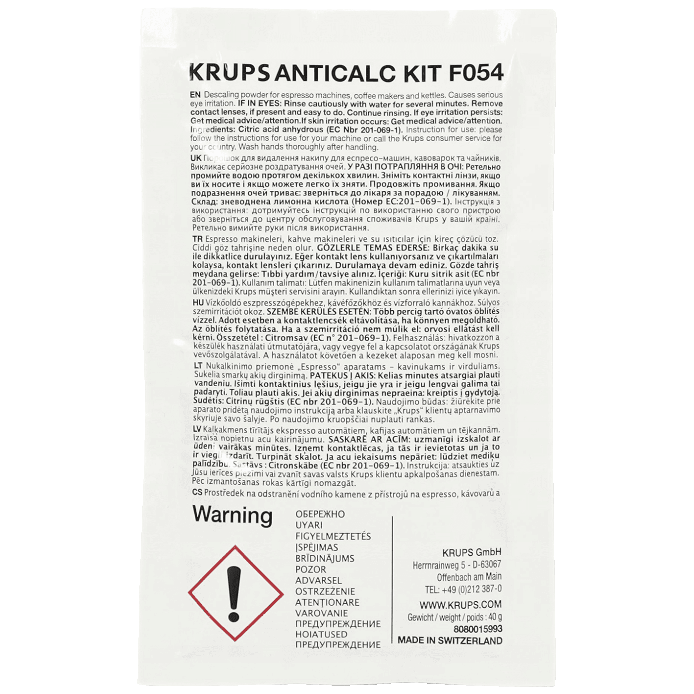 KRUPS Prah za čišćenje kamenca