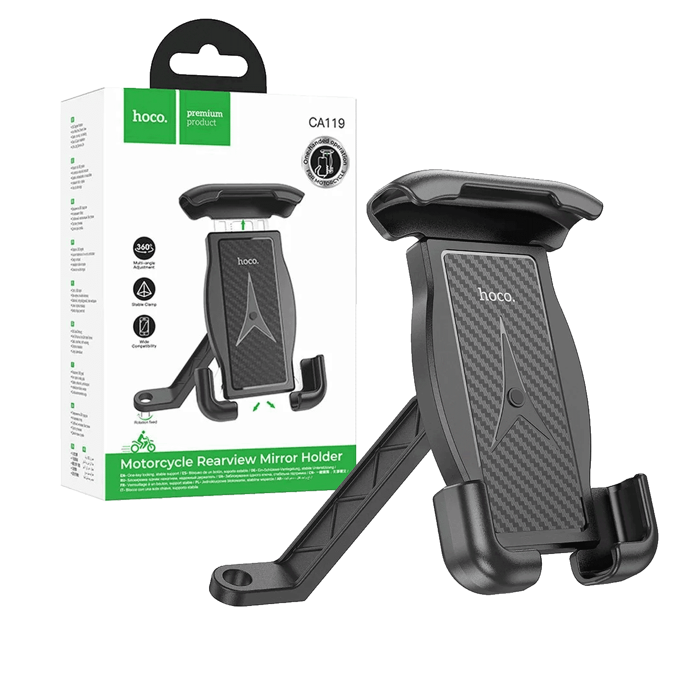 HOCO. Držač telefona za motocikl CA119, 4.5-7.0", Crni