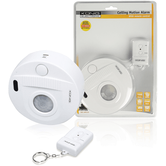 KONIG Stropni alarm sa detektorom pokreta SEC-APC10, 130dB, Bijeli