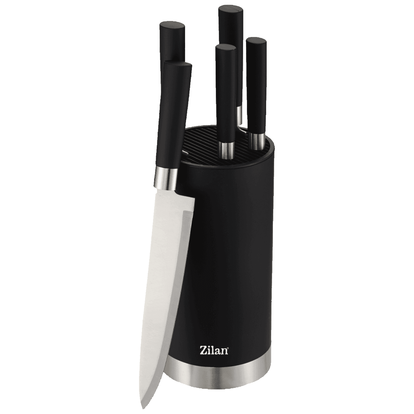ZILAN Noževi set sa stalkom ZLN1609 Retro, 6 dijelova, Crni