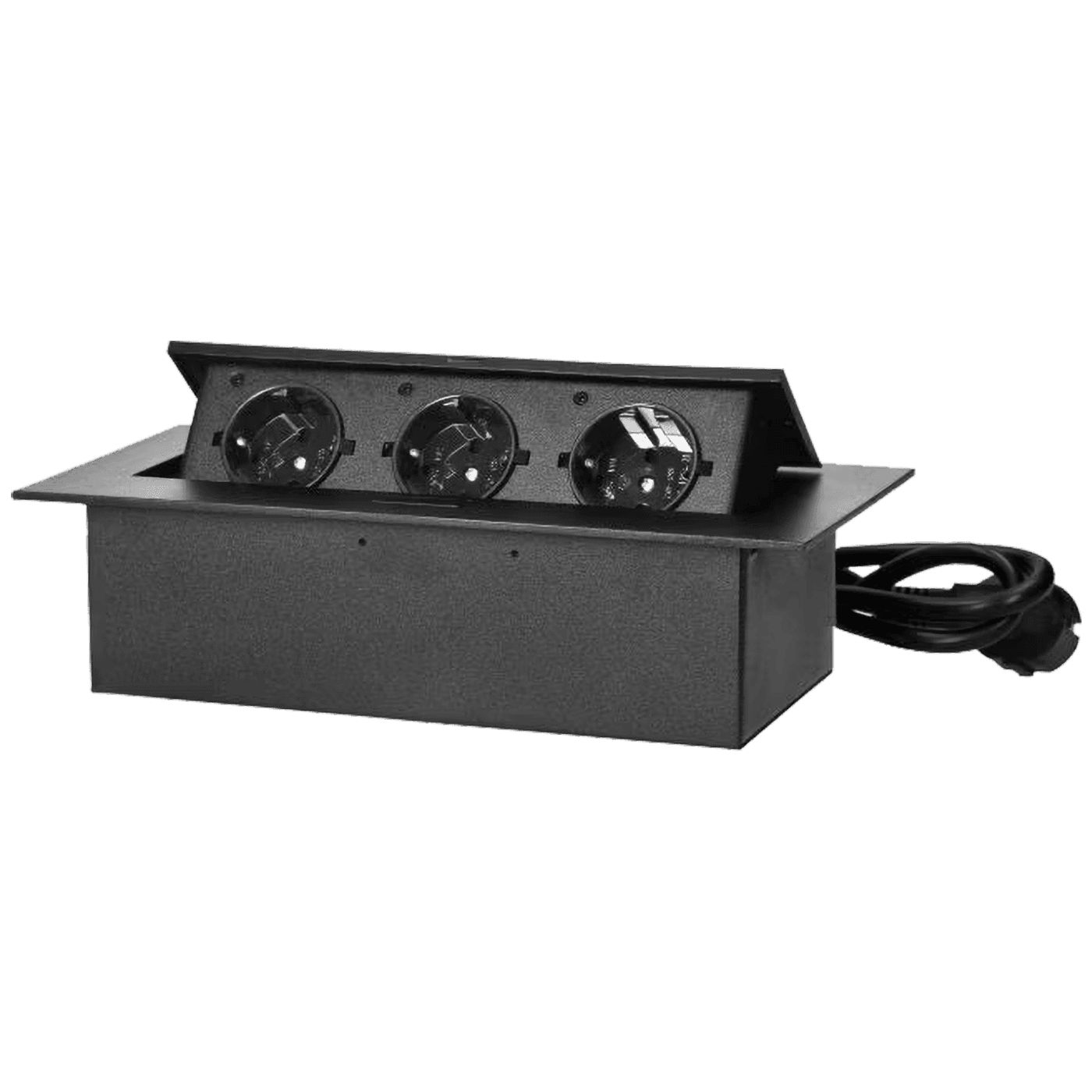 ORNO Produžni kabel sa 3 Schuko ugradbena  utičnice, Crni