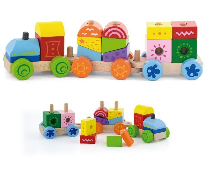 VIGA Mali šareni drveni vozić