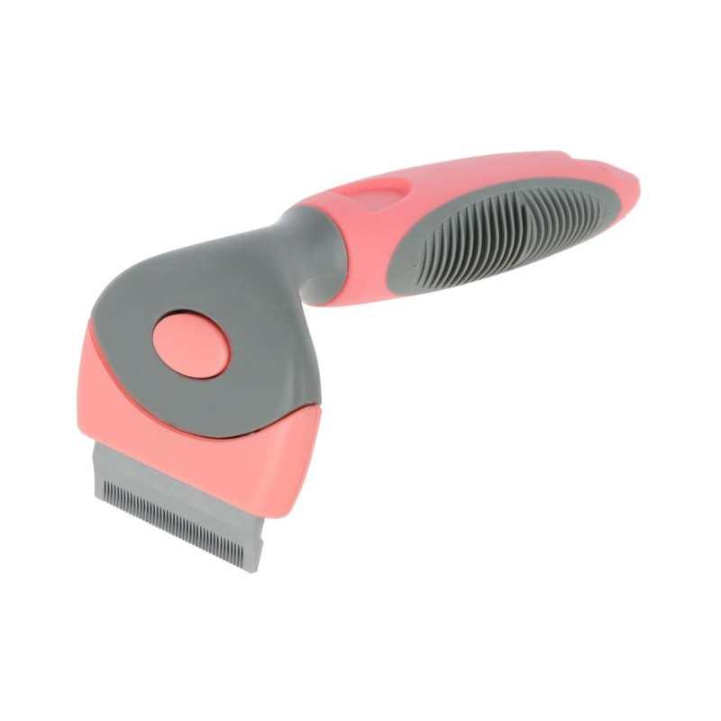KERBL Češalj za uklanjanje dlake za mačke, Sivo-roze