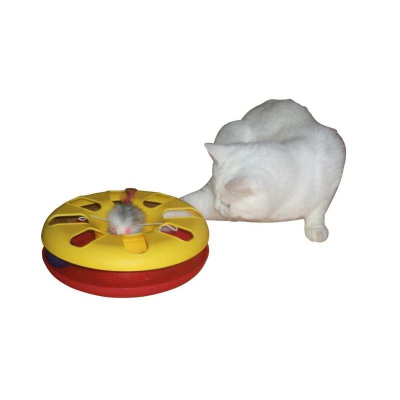 KERBL Igračka za mačke Racing Wheel, Žuto-crvena