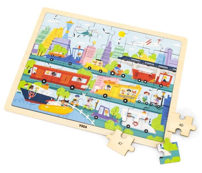 Master Igračka Master drvene puzle prevozna sredstva 48kom.