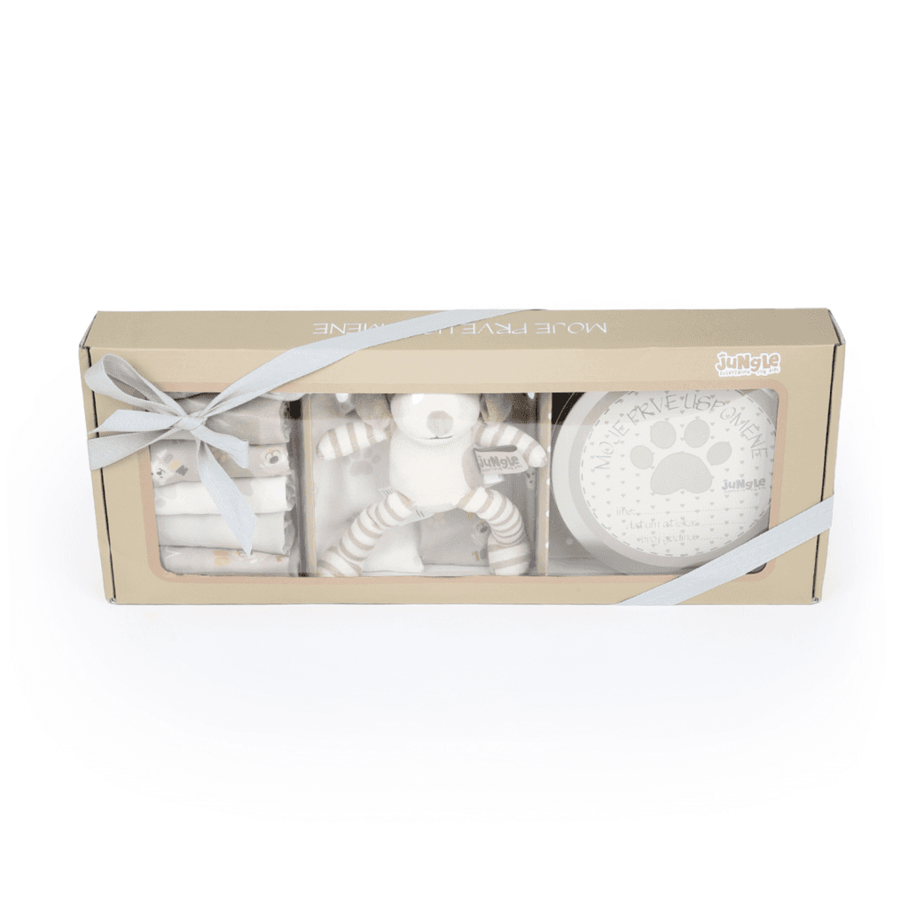 Poklon set za bebe 0047, Pas, 6 Maramica, 2 Krpice za bebe, Pakovanje gline za otisak