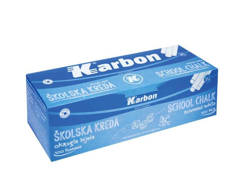 Karbon Školske krede, 100 komada, Bijele