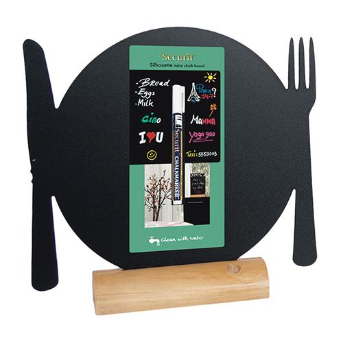 Securit Tabla sa kreda markerom Tanjir 24x6x33cm, Crna