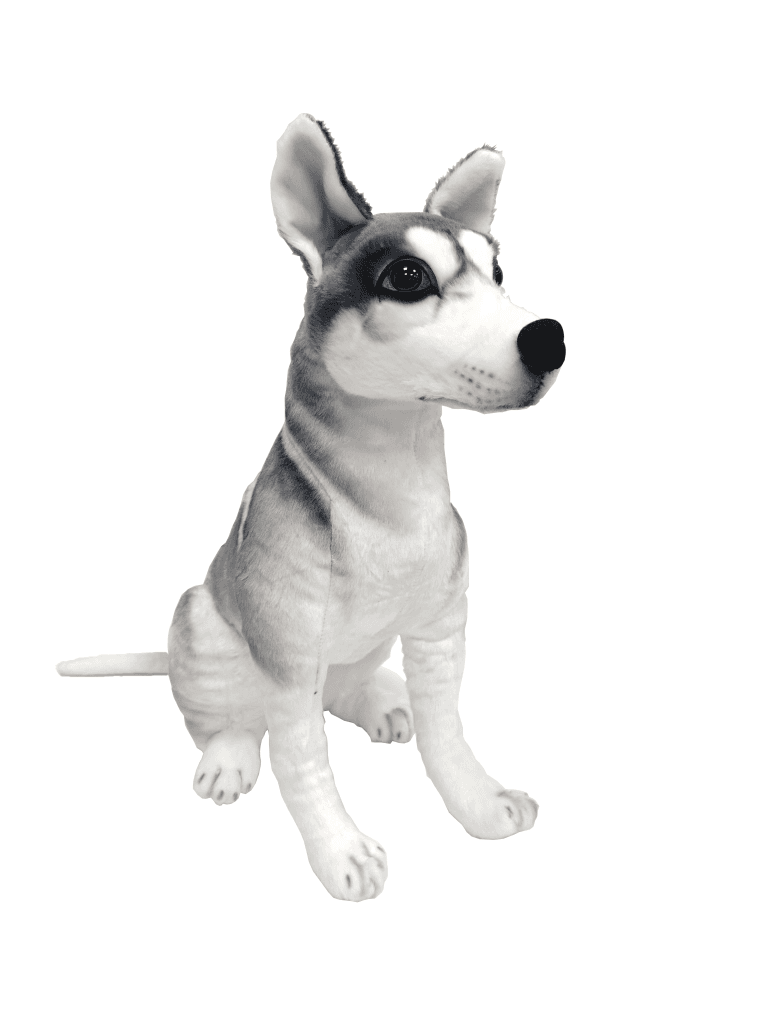 Plišana igračka pas 16148, 50cm, Crno-bijela