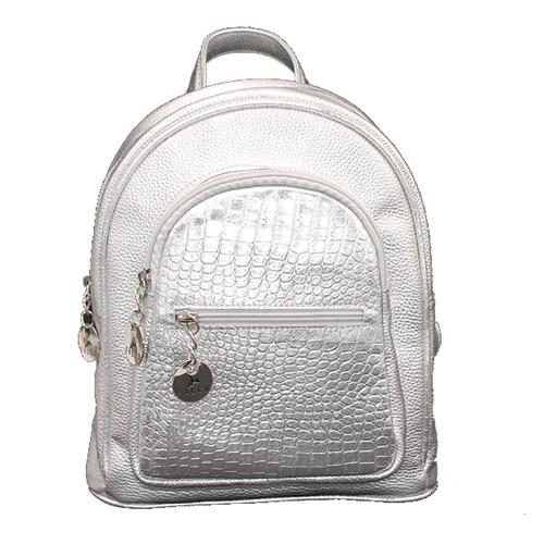 Falco Ženski kožni ruksak 4061, Srebrni