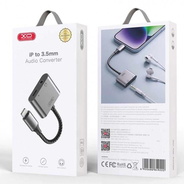 XO adapter XO-NB-R257C, Iphone - 3,5 mm, siva