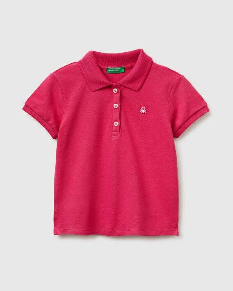 Benetton Polo majica za bebe 3WG9G300AP-12E-98, Roze