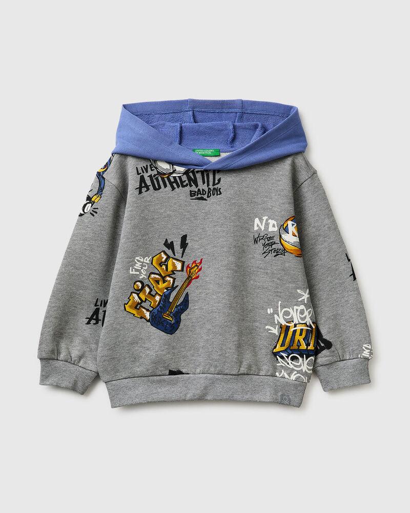 Benetton Majica sa kapuljačom za bebe 3M42G10MHP-66M-90, Siva