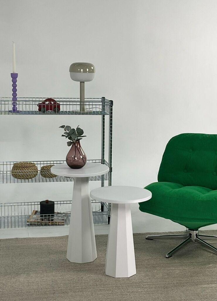 Hanah Home Lilyum set klub stolova, 2 dijela, bijela