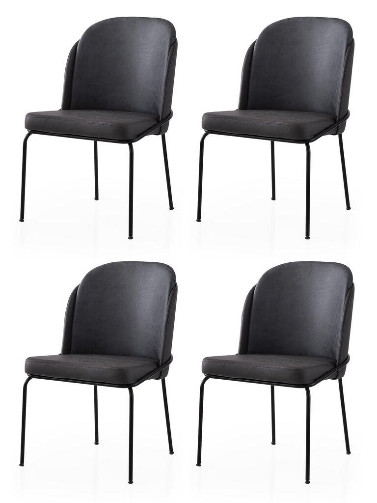 Hanah Home Set trpezarijskih stolica Dore 195 V4, 4 dijela, Crna