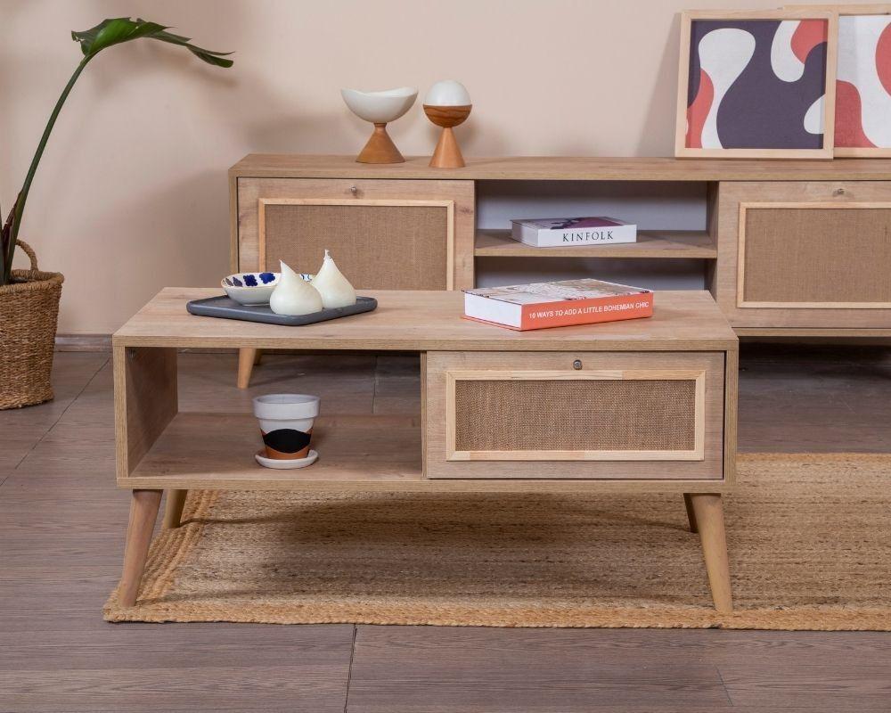 Nosač za stol Hanah Home Club, 55x100x45 cm, bež