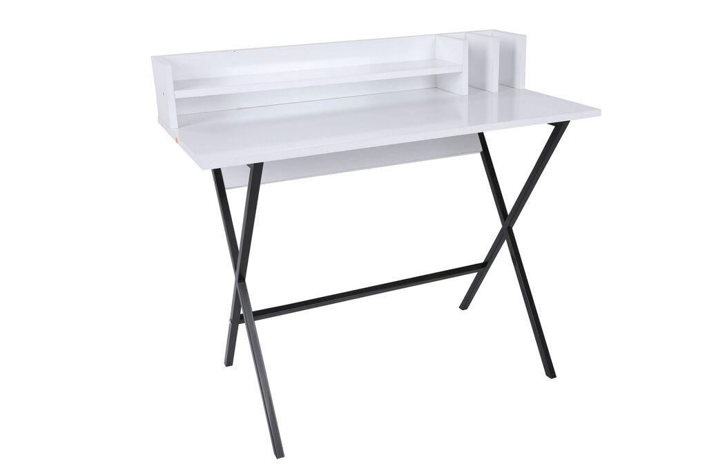 Hanah Home Steyr radni sto, 100x50x89 cm, crno-bijela