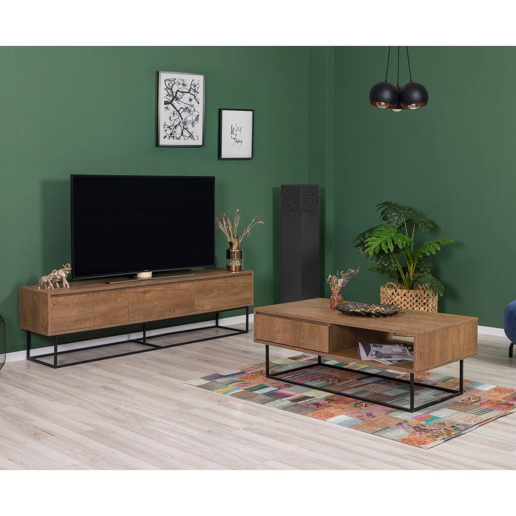 Hanah Home Garnitura namještaja za dnevni boravak Laxus 21, Boje oraha