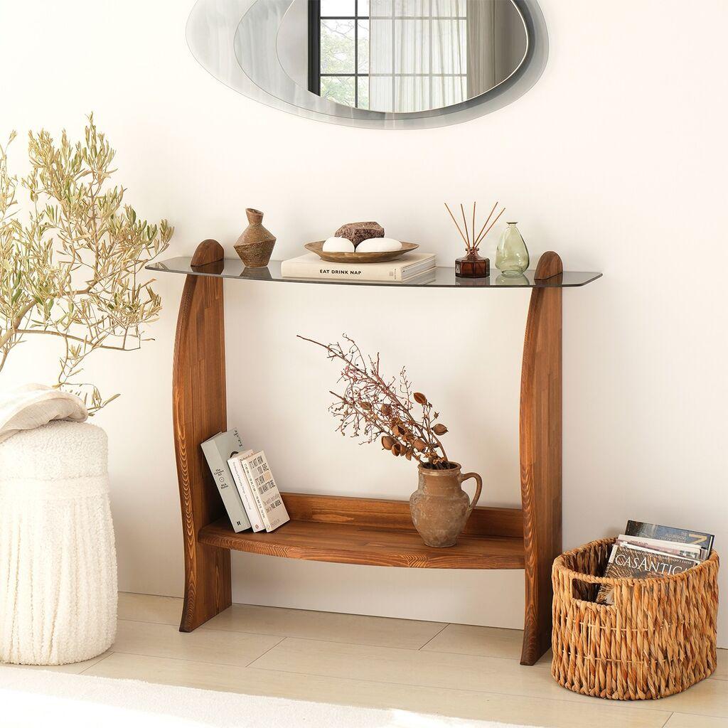 Hanah Home Komoda s ladicama Surf, 106x90x30 cm, Boja kestena